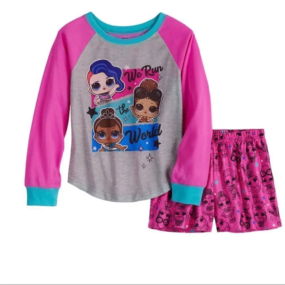 L.O.L. SURPRISE!  Girls Size 8 2-pc Get Happy Top & Short Pajama Set